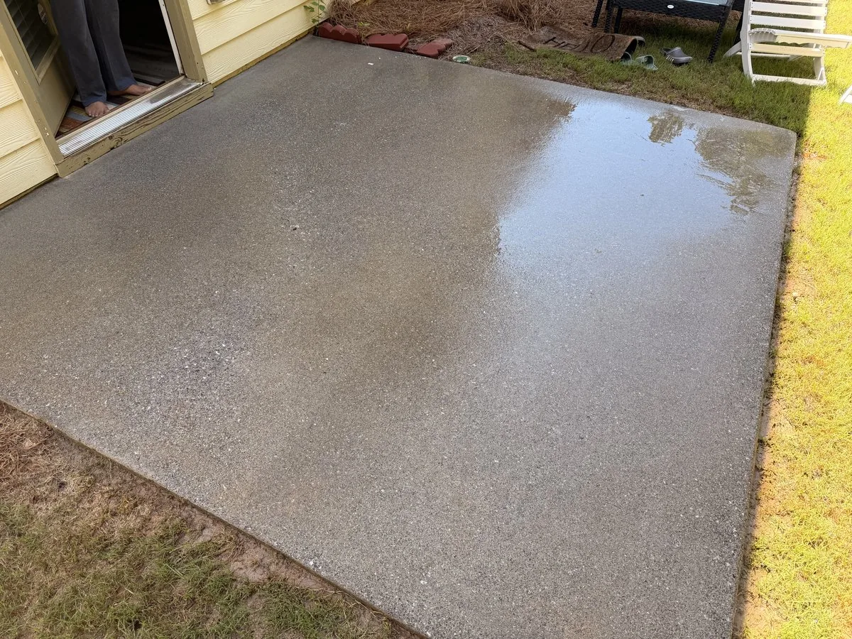 Clean deck result after pressure washing